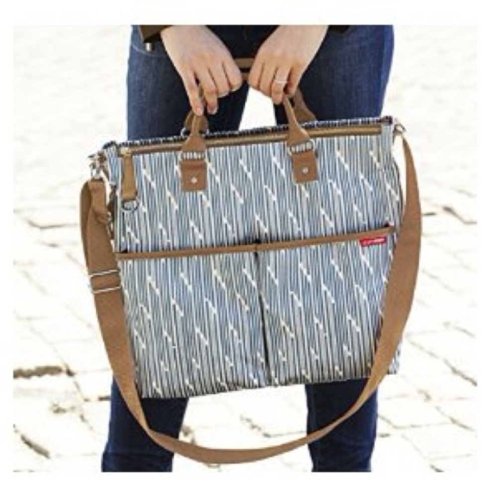 SkipHop Stylish Tan and Gray Women's Bag